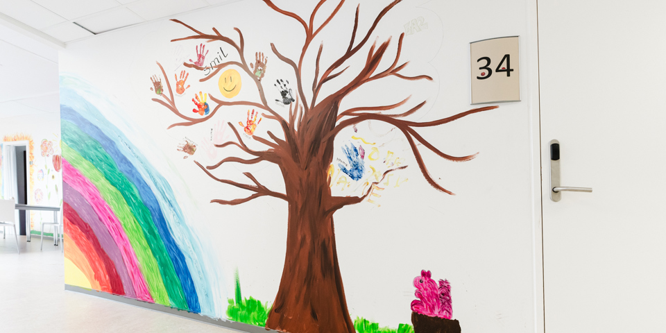 Maleri på væggen I Syrenparken